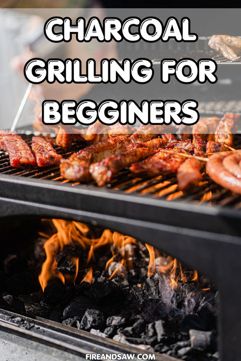 grilling meat on charcoal Charcoal Grilling For Beginners, Charcoal Grill Recipes, Bbq Techniques, Bbq Board, Charcoal Grilling, Grilling Guide, Bbq Pitmasters, Grilled Foods, Small Grill