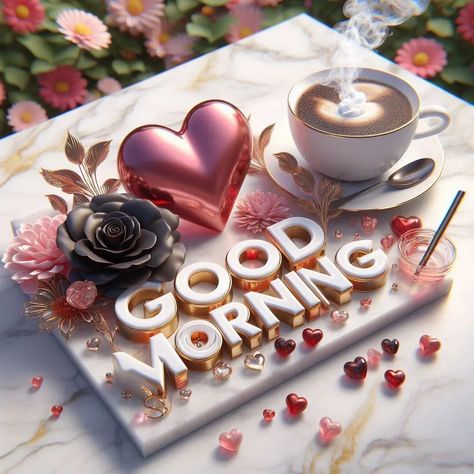 Good morning 🍀🌻🌹☕🌧️🩷💜 #goodmorning #followers #coffeetime #coffee #raiin #moodchallenge #name3d #name #digitalart #aprisha #foryou #cherryblossoms ‎#aprish Good Morning Honey, Good Morning Hug, Special Good Morning, Good Morning Coffee Gif, Good Morning Coffee Images, Morning Coffee Images, Love Your Wife, Good Morning Life Quotes, Morning Quotes Funny