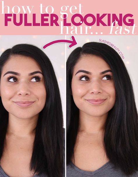 How to Get Fuller Hair | 4 Hair Hacks for Thicker Looking Hair | Slashed Beauty How To Get Hair Volume Naturally, How To Make Hair Fuller On Top, How To Change Part In Hair, How To Get Fuller Hair, How To Get Height On Top Of Hair, How To Make Hair Look Fuller, How To Make Your Hair Look Thicker, How To Make Hair Look Thicker, How To Make Hair Thicker And Fuller