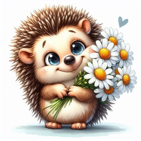 Woodland Animals Theme, Arte Animal, Animal Clipart, Hedgehogs, Art Tools, Painting Tools, Woodland Animals, Cute Illustration, Diamond Art