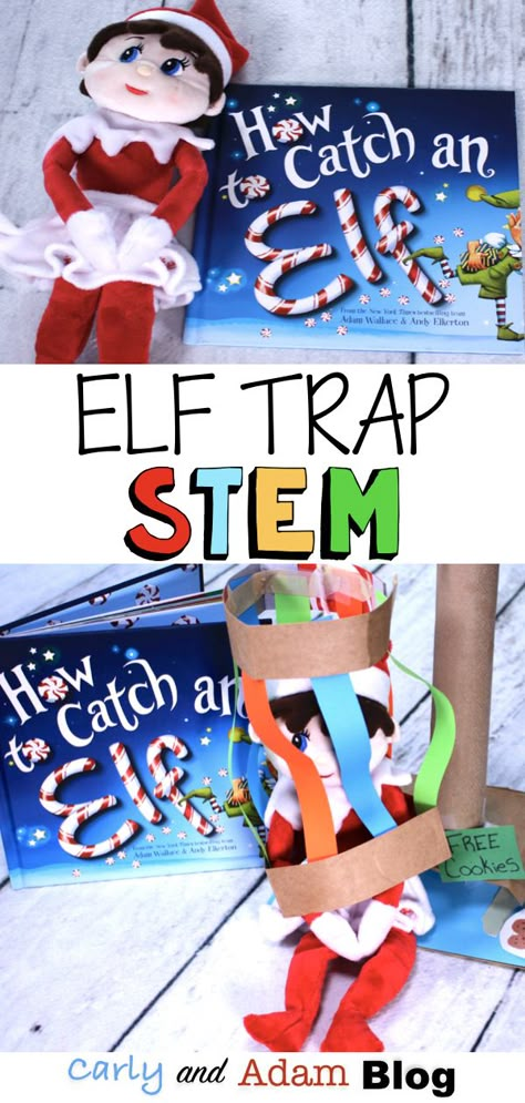 Christmas Stem Activities 3rd Grade, Elf Trap Stem Challenge, Elf Trap Ideas For School, Elf Stem Activities, Christmas Stem Kindergarten, Elf Day Activities, Elf Trap Ideas, Elf Day At School, Christmas Stem Activities For Kids