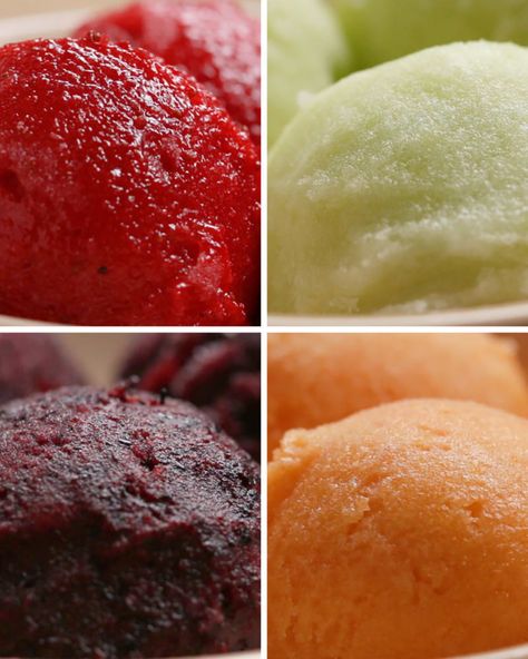 You Won't Believe That This Sorbet Only Has 2 Ingredients Fruit Sorbet Recipe, Sorbet Ice Cream, Aesthetic Health, Fruit Sorbet, Tattoo Health, Sorbet Recipes, Tasty Videos, Bee Tattoo, Frozen Fruit