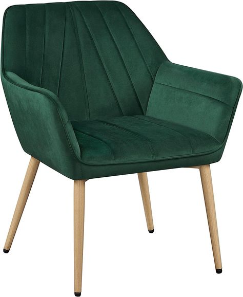 Green Yaheetech Velvet Tufted Vanity Chair, Modern Armchair with Flared Wide Arms and Mental Legs, Angled Back for Make up Room/Living Room/Bedroom Retro Lounge Chairs, Stylish Accent Chairs, Tufted Accent Chair, Mini Office, Accent Chairs & Armchairs, Cozy Seats, Tufted Arm Chair, Makeup Rooms, Vanity Chair