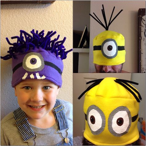 Halloween Minion hats Minion Hairstyles, Halloween Minion, Minion Halloween, Zoo Activities, Minion Hats, Senior Szn, Minion Costumes, Superhero Costumes, Easter Hairstyles For Women