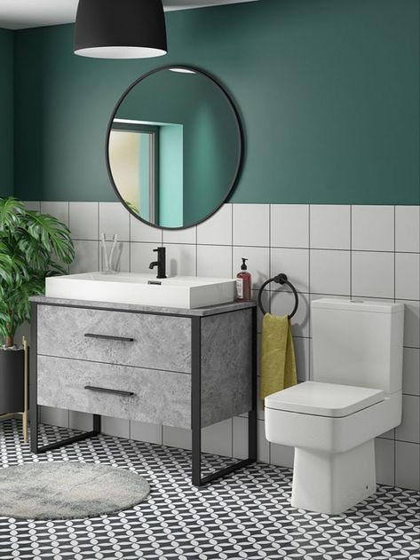 Whether it’s a tired old sink taking the edge off your style or a wall of tasteless tiles bringing you down, we think your bathroom deserves a little extra care. Check out our eye-catching bathroom design ideas. Square Toilet, Concrete Vanity, Toilette Design, Sink Vanity Unit, Freestanding Vanity Unit, Drawer Vanity, Freestanding Vanity, Basin Unit, Basin Vanity Unit