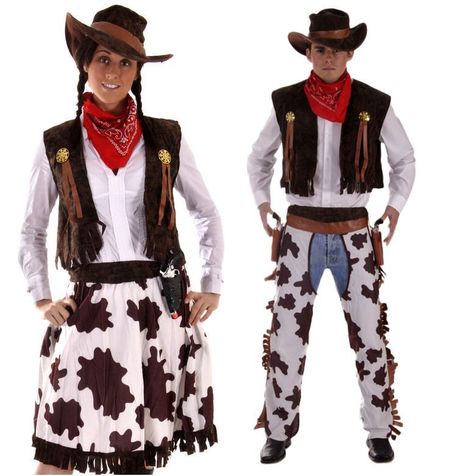 Couples Cowboy And Cowgirl Wild West Halloween Fancy Dress Costumes Outfits Wild West Halloween, Cowgirl Fancy Dress, Wild West Fancy Dress, Couples Fancy Dress, Outfit For Couples, West Outfit, Cowboy Halloween Costume, Wild West Theme, Cowboy Costume