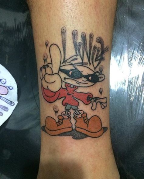 Cartoon Network Tattoo Ideas Sleeve, Cartoon Tattoos 90s, 90s Cartoon Tattoos Ideas, Cartoon Network Tattoo Ideas, Cartoon Network Tattoo, Mr Cartoon Tattoo, Cartoon Tattoo Ideas, Care Bear Tattoos, Vintage Tattoo Art