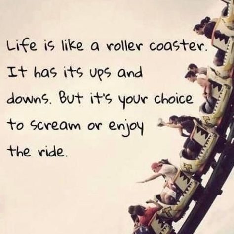 Roller Coaster Quotes, Coaster Quotes, Enjoy The Ride, Positive Habits, Memories Quotes, S Quote, Life Improvement, Cute Texts, Motivational Videos