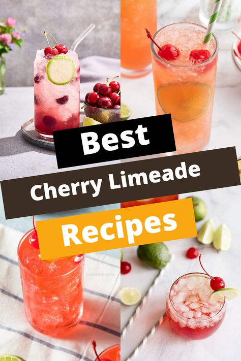 16 BEST CHERRY LIMEADE RECIPES Cherry Limeade Vodka, Best Baklava Recipe, Vodka Drinks Easy, Cherry Limeade Recipe, Sonic Cherry Limeade, Saltimbocca Recipe, Limeade Recipe, Bourbon Cherries, Frozen Limeade