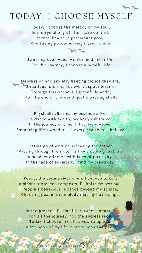 This poem reflects on choosing peace, resilience, and self-discovery in the middle of life's difficulties —A beautiful journey of empowerment. I Choose Myself, Choosing Peace, Embrace Life, I Choose, End Of The World, Choose Me, Self Discovery, In The Middle, The Middle