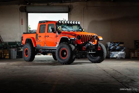 Bevo-Inspired Jeep Gladiator | DrivingLine Orange Jeep Wrangler, Jeep Brute, Orange Jeep, Tough Style, Coilover Suspension, Dream Cars Jeep, Custom Jeep, Offroad Jeep, Jeep Lover