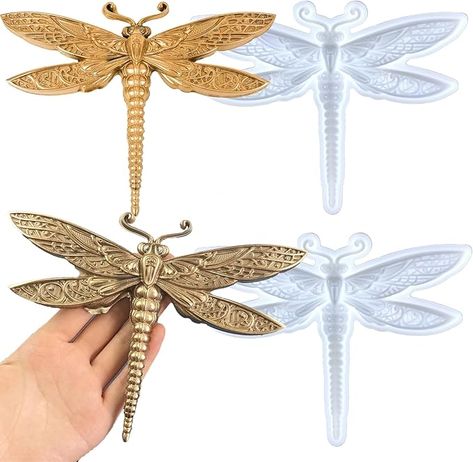 Amazon.com: 2PCS Dragonfly Silicone Mold Large Epoxy Resin Dragonfly Shape Molds 3D Unique Animal Pendant Wall Hanging Mould Resin Accessories Insect Series Chocolate Cake Fondant Decorating Silicone Mold : Arts, Crafts & Sewing Dragonfly Home Decor, Cake Fondant Decorating, Resin Works, Large Silicone Molds, Door Table, Liquid Resin, Resin Accessories, Hanging Door, Cake Fondant