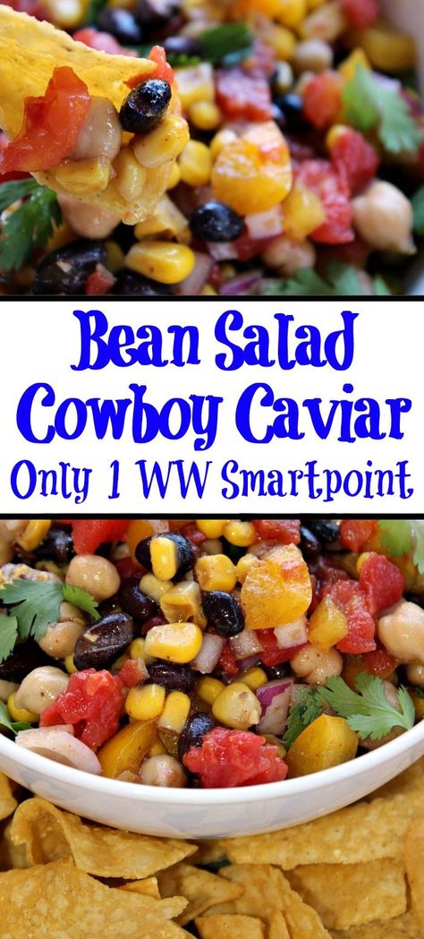 Weight Watchers Sides, Cowboy Salad, Ww Appetizers, Light Lunches, Caviar Recipes, Weight Watchers Meal Plans, Pastas Recipes, Weight Watchers Recipes Desserts, Cowboy Caviar