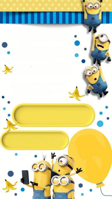 Minions Birthday Invitations, Minion Background, Minion Centerpieces, Minion Party Invitations, Minion Birthday Card, Bookmarks Diy Kids, 4 Minions, Minion Invitation, Minions Party Ideas