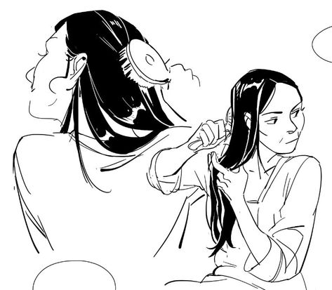 Brushing Hair, Animated Anatomy, Hair Brushing, Body Shape Drawing, Artsy Aesthetic, Drawing Body Poses, Brush Drawing, Female Pose Reference, Playing With Hair