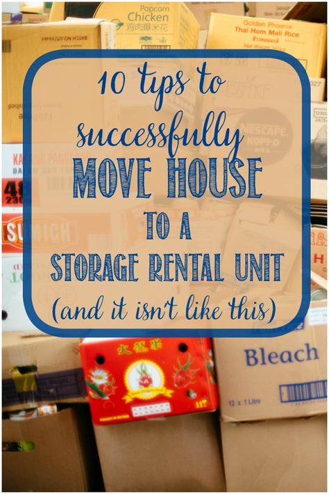 Storage Unit Tips, Moving House Tips, Moving Hacks Packing, Storage Unit Organization, Self Storage Units, Packing Ideas, Moving Checklist, Packing To Move, Moving Packing