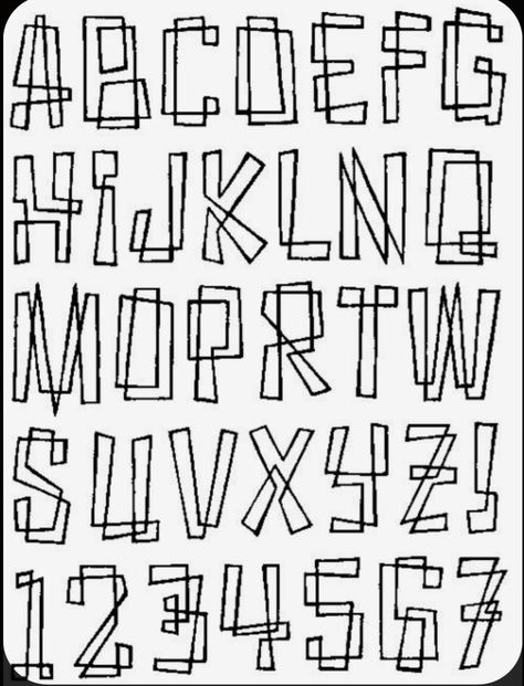 Typography Alphabet Design Creative, Cool Fonts To Draw, Line Typography, Lettering Fonts Alphabet, Artsy Fonts, Alfabet Font, Lettering Styles Alphabet, Unique Typography, Typography Alphabet