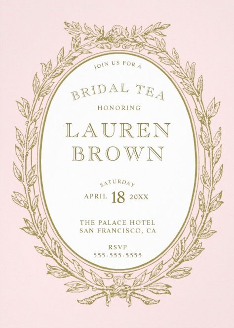 Aesthetic Pink Invitation, Laduree Bridal Shower Theme, Laduree Invitation, Pink And Gold Invitation, High Tea Invitations, Bridal Tea Invitations, Pink And Gold Invitations, Tea Bridal Shower Invitations, Bridal Shower Tea Party