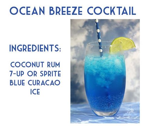 Are you looking for a fun summer drink that reminds you of the beach? Then this Ocean Breeze Cocktail recipe is exactly what you are looking for it. It is fun and refreshing on these hot summer days. The perfect [...] Ocean Breeze Cocktail, Fruity Mixed Drinks, Blue Drink, Fun Summer Drinks, Cocktail Drinks Alcoholic, Blue Drinks, Mixed Drinks Alcohol, Yummy Alcoholic Drinks, Beach Drinks