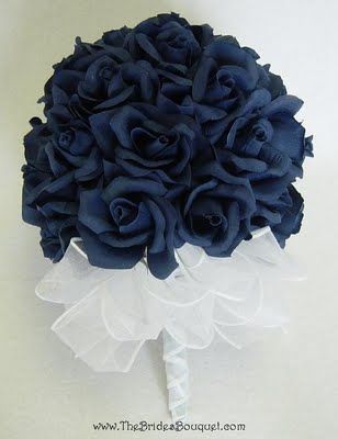 Best Wedding Flowers: Navy Blue Wedding Flowers, maybe add a dash of baby's breath Navy Blue Wedding Bouquets, Wedding Flowers Navy Blue, Marine Wedding, Navy Wedding Flowers, Elegant Wedding Flowers, Dozen Roses, Bridesmaids Bouquet, Blue Wedding Bouquet, Blue Wedding Flowers