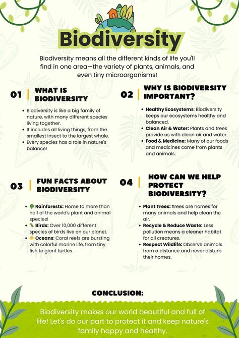 Biodiversity Project Ideas, Presentation Ideas For College, Natural Resources Lesson, Science 3rd Grade, Environmental Club, Blue Economy, Biology Diagrams, Brochure Examples, Future Science