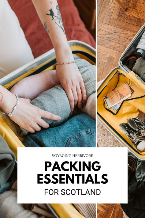 Packing List For Scotland In September, What To Wear In Scotland In October, Overseas Packing List, Packing List For Scotland, What To Pack For Scotland, Pack For Scotland, Scotland Packing List, Uk Travel Itinerary, Hiking Packing List