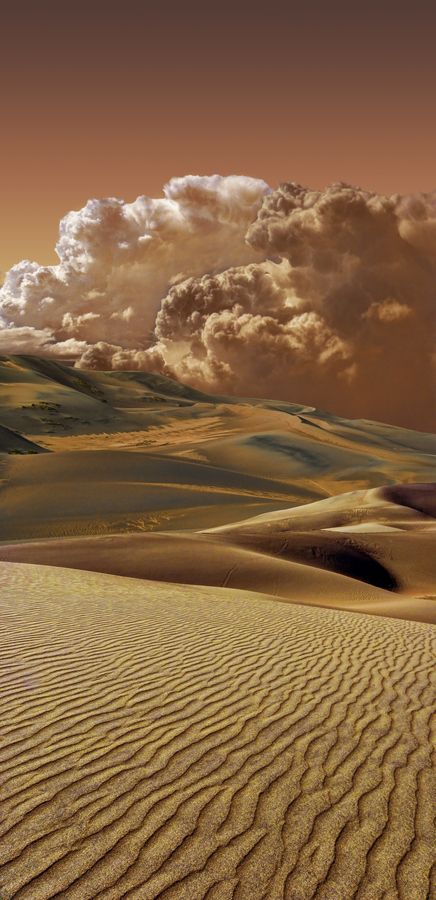 *-* Clouds In The Sky, Desert Landscape, Alam Yang Indah, Natural Phenomena, Desert Landscaping, Beautiful Sky, Sand Dunes, The Desert, Amazing Nature