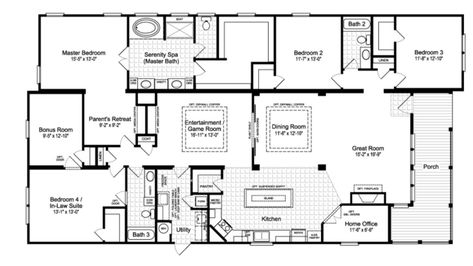 Stunning 4 Bedroom Triple Wide w/ In-Law Suite! [Full Home Tour] Triple Wide Modular Homes, Triple Wide Mobile Homes, Manufactured Homes Floor Plans, Modular Home Plans, Palm Harbor Homes, Mobile Home Floor Plans, Modular Home Floor Plans, Home Floor Plans, Floor Plan 4 Bedroom