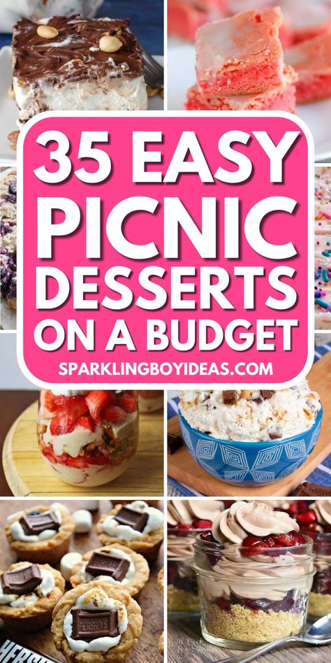 Picnic desserts to adore! Explore easy picnic dessert recipes like no-bake summer desserts, picnic-friendly cheesecakes, and portable desserts for picnics. Delight in summer fruit pies, berry crumbles, and picnic lemon tarts. Try our mason jar desserts for picnics or picnic dessert skewers. Cater to all with vegan picnic dessert ideas, fruit skewers, and other picnic treats. Don’t forget mini desserts for outdoor dining and picnic cookie recipes that kids will love. Also, try our berry desserts. Easy Picnic Desserts, Picnic Dessert Ideas, Picnic Dessert Recipes, Summer Picnic Desserts, Picnic Dessert, Dessert Skewers, Budget Desserts, Easy Picnic Food, Portable Dessert