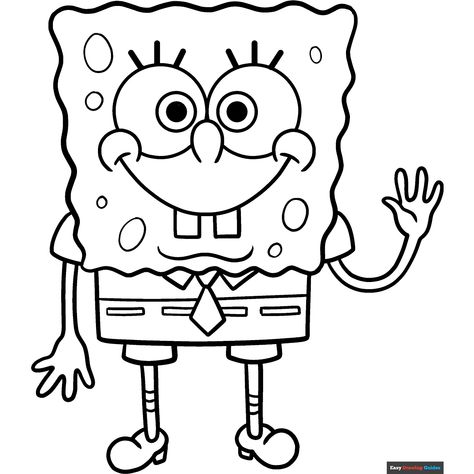 Free SpongeBob SquarePants Coloring Page for Kids Spongebob Squarepants Drawing, Printable Spongebob, Spongebob Coloring, Easy Cartoon, Hello Kitty Colouring Pages, Cartoon Coloring, Kitty Coloring, Hello Kitty Coloring, Coloring Ideas