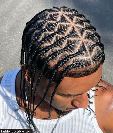 Male Individual Braids, Unique Braids For Men, West Coast Braids Men, Spider Braids Men, Braids Boys Hairstyles, Braids To The Side Men, Mens Cornrow Hairstyles, Man Braids Black Men, Men’s Braid Hairstyles