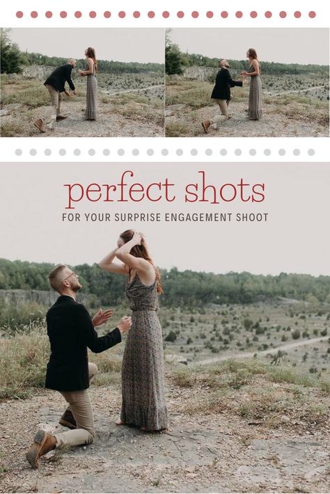 Surprise Engagement Photo Shoot, Surprise Engagement Photoshoot, Engagement Photos Surprise, Surprise Proposal Pictures Photography, Hiking Proposal Pictures, Surprise Engagement Proposals, Surprise Proposal Photoshoot, Proposal Photos Surprise, Proposal Photography Tips