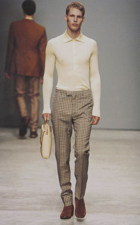 SS 2002 Menswear | PRADA Prada Menswear, Prada Runway, Period Dress, Swaggy Outfits, Knitwear Men, Prada Men, Vintage Jacket, Traditional Outfits, Runway Fashion