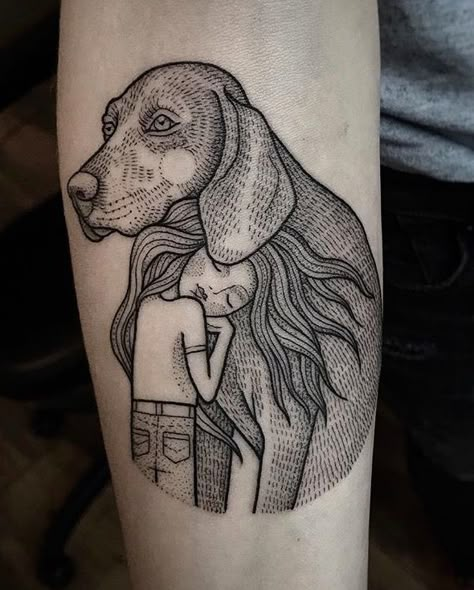 Susanne Konig dog tattoo Tier Tattoo, Pretty Piercings, Kunst Tattoos, Dog Tattoo, Symbolic Tattoos, Trendy Tattoos, Dog Tattoos, Skin Art, Piercing Tattoo