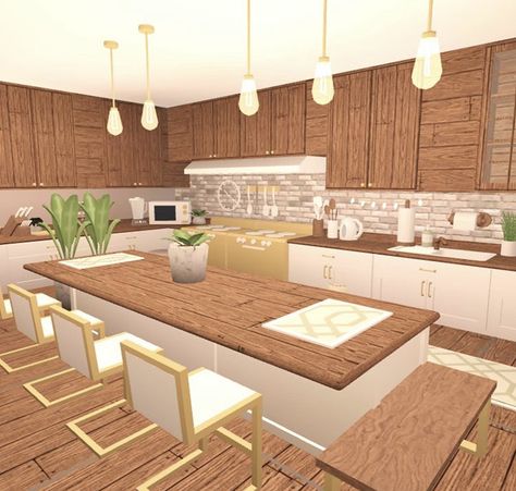 Asthetic Bloxburg Kitchen, Bloxburg Kitchen Ideas 4x4, 5x4 Kitchen Bloxburg, Bloxberg Dining Room, Bloxburg Summer Kitchen, Club Roblox House Ideas Kitchen, Club Roblox Kitchen, Club Roblox Kitchen Ideas, Blocksburg Kitchen Ideas