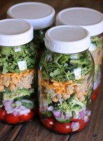 Mason Jar Salad: Greens & Ancient Grains (Copycat CoreLife Recipe) - Organize Yourself Skinny Ancient Grains Salad, Salad Jar Recipe, Jar Meals, Jar Salad, Mason Jar Salad Recipes, Balsamic Vinaigrette Dressing, Salad Greens, Fruit And Vegetable Storage, Mason Jar Salad