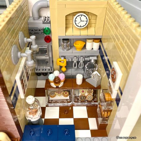 Lego Interior Design, Lego Kitchen, Lego Candy, Easy Lego Creations, Lego House Ideas, Lego Furniture, Lego Boards, Lego Diy, Lego Modular