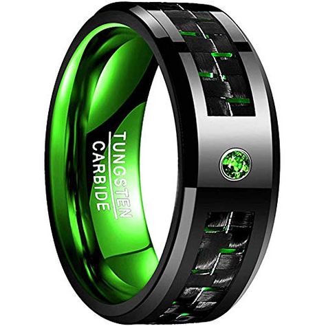 Green Tungsten Ring, Green Carbon Fiber, Carbon Fiber Rings, Comfort Fit Wedding Band, Celtic Dragon, Tungsten Carbide Wedding Bands, Celtic Wedding Rings, Dragon Ring, Tungsten Carbide Rings