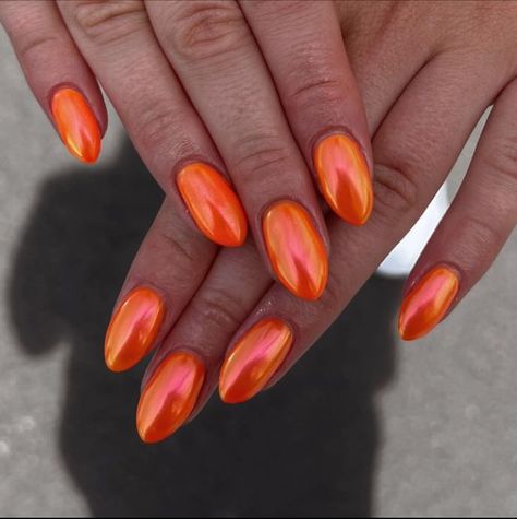 Burnt Orange Nail Ideas, Orange Nail Ideas, Orange Nail Designs, Orange Nail, Vintage Nails, Radiate Confidence, Nails Today, Vibrant Nails, Simple Acrylic Nails