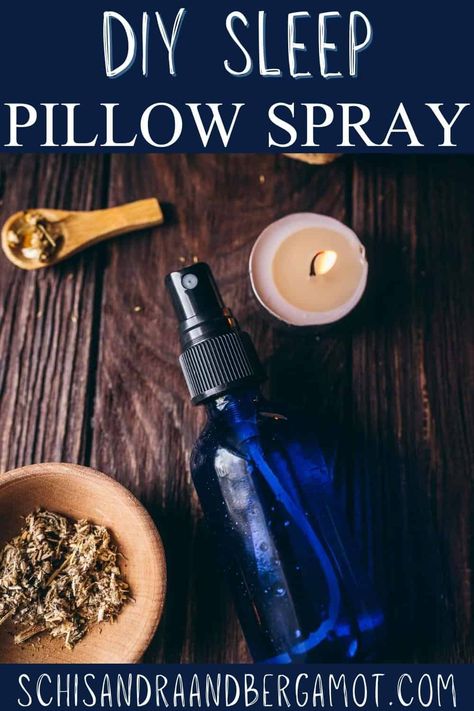 This easy-to-make homemade DIY pillow spray recipe has an intoxicating blend of essential oils designed to help promote both deep sleep and pleasant dreams. Diy Pillow Spray, Cottage Apothecary, Essential Ouls, Holy Basil Essential Oil, Deep Sleep Essential Oils, Mugwort Oil, Sleep Pillow Spray, Pleasant Dreams, Enchanted Cottage