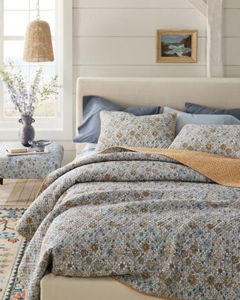 Odette Floral Organic-Cotton Voile Quilt and Sham Bold Bedding, Standard Pillow Sizes, Fine Bedding, Whole Cloth Quilts, King Size Pillows, Trip To Paris, Patterned Bedding, Bedroom Master, Bold Patterns