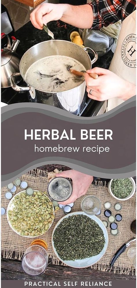 Delve into the ancient art of making herbal beer with this herbal beer recipe, a key part of fermented drinks recipes. Herbal beers were traditionally brewed for both their medicinal properties and their delightful flavors. This recipe will guide you through creating your own herbal beer, perfect for both historical enthusiasts and modern-day brewers. Discover more about alcoholic drinks recipes and self-sufficient living at practicalselfreliance.com Herbal Beer Recipes, Herbal Liqueurs, Alcoholic Drinks Recipes, Fermented Drinks, Ale Recipe, Yeast Packet, Beer Recipe, Homebrew Recipes, Homemade Wine