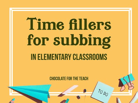 5 Best Time Fillers for Elementary Substitute Teachers Elementary Substitute Ideas, Substitute Teacher Ideas Elementary, Substitute Teacher Ideas, Elementary Substitute Teacher, Substitute Teacher Activities, Teacher Survival, Substitute Teaching, Skip Counting, Substitute Teacher