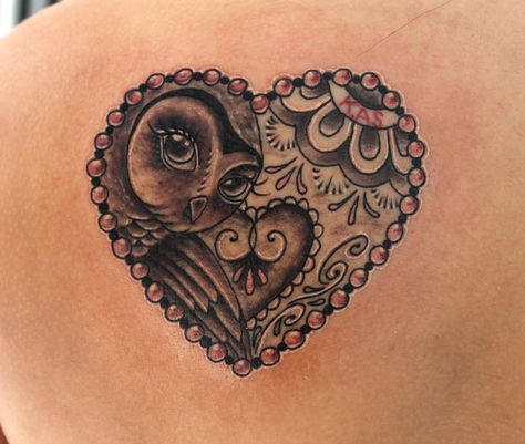 Owl Heart Tattoo, Infinity Tattoo On Wrist, Grey Ink Tattoos, Symbols Of Strength Tattoos, Pearl Tattoo, Behind Ear Tattoos, Japanese Tattoo Symbols, White Tattoos, Gemini Tattoo