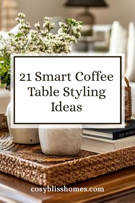 Looking for ways to spice up your living room? Check out these 21 creative coffee table styling ideas that will capture everyone’s attention! From chic decor arrangements to unique summertime accents, you’ll undoubtedly find inspiration to make your coffee table a true reflection of your style. Whether you're a book lover with a literary stack or a minimalistic spirit wanting a clear tabletop, these ideas cover everything for every taste. Say goodbye to boring tables and hello to stunning centerpieces that tell your story! Succulent Coffee Table Decor, White Marble Coffee Table Decor, Boho Coffee Table Centerpieces, Modern Boho Coffee Table Decor, Decorating Tables In Living Room, Decorations For Living Room Table, Decorative Coffee Table Ideas, Round Wooden Coffee Table Styling, Small Round Table Decor Living Room