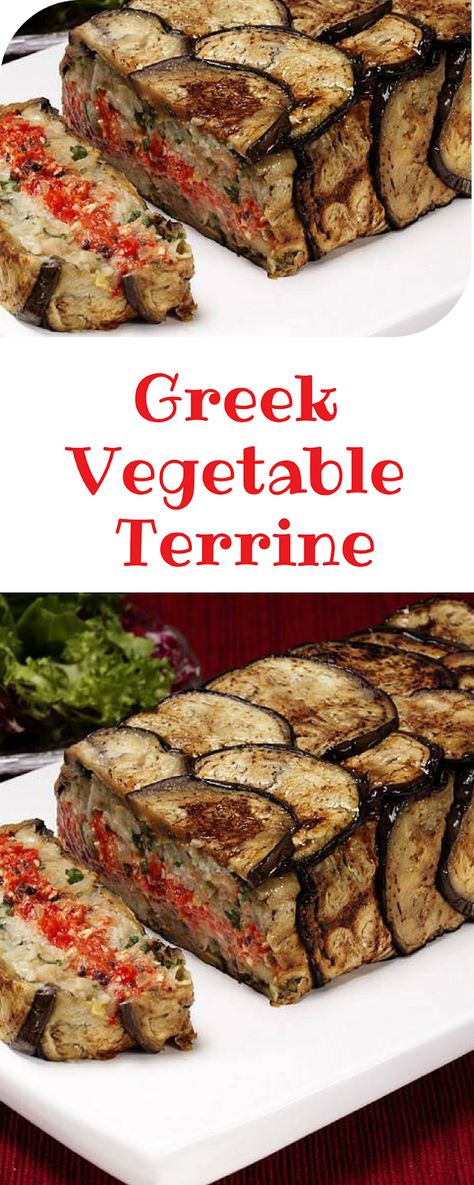 Vegetable Terrine, Greek Vegetables, Terrine Recipe, Vegetable Sides, Greek Recipes, Vegetable Dishes, Clean Recipes, Clean Eating Snacks, Veggie Recipes