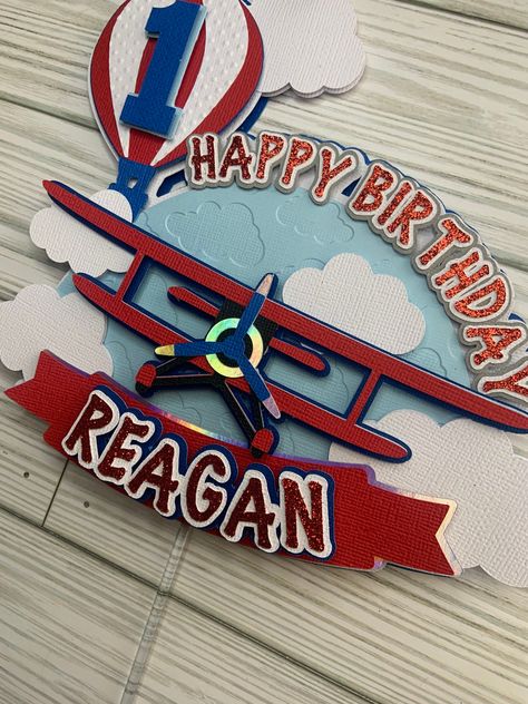 Plane Cake Topper, Airplane Cake Topper, Plane Cake, Airplane Birthday Party Decorations, Retro Airplane, Airplane Cake, Airplane Birthday Party, Custom Cake Toppers, 2nd Birthday Parties