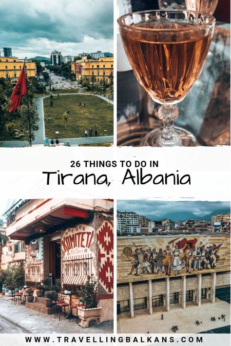 26 Incredible Things to do in #Tirana, #Albania. The lively capital city of Tirana is one not to be missed on your #Balkan trip. The city has had a major overhaul in the last few years and now it’s a haven for travellers who are looking for a city that’s different from every other #European city out there. #thebalkans #europetravel #travel #europe Sky Restaurant, Balkan Travel, Balkan Countries, Villa Apartment, Albania Travel, Greece Trip, Europe 2024, Balkans Travel, Tirana Albania