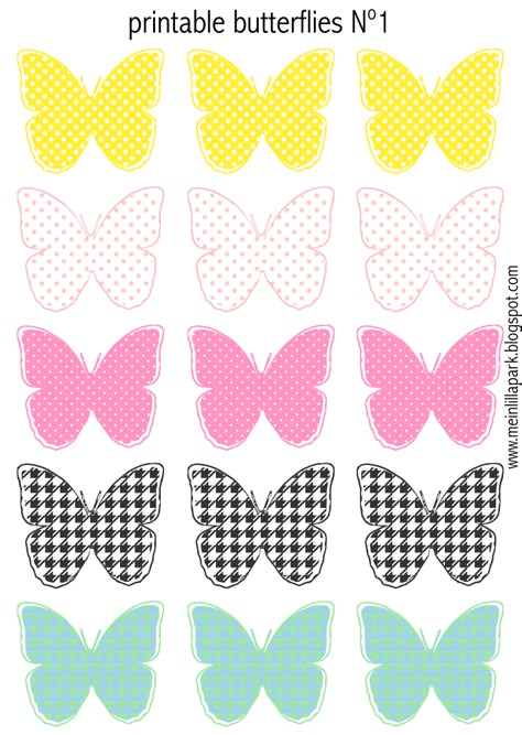 FREE printable sweetly colored butterflies (- perfect for DIY garlands ^^) Butterfly Birthday Party, Free Printable Planner Stickers, Butterfly Template, Butterfly Printable, Butterfly Party, Butterfly Birthday, Butterfly Crafts, Planner Printables Free, Diy Garland