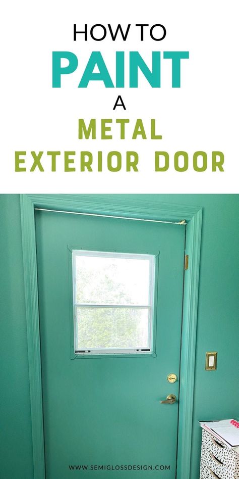 Learn how to paint metal doors. Get easy tips for refreshing metal exterior doors with paint for an updated look. Painting Aluminum Door, Painting A Metal Door, How To Paint A Metal Front Door, How To Paint Metal, Paint Metal Door To Look Like Wood, Painting Metal Front Door Diy, How To Paint A Metal Door, How To Paint Front Door Metal, How To Paint An Exterior Metal Door